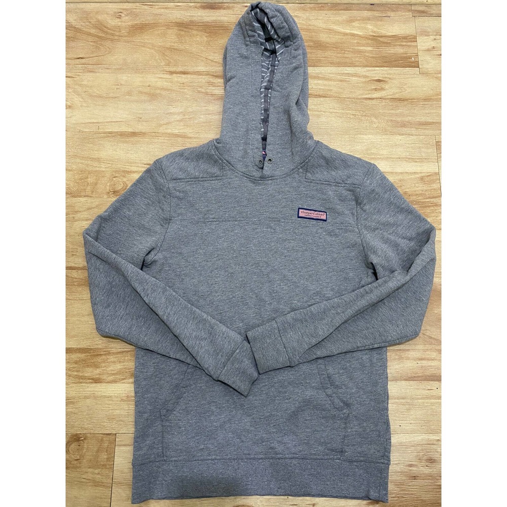 Vineyard Vines Sweater Adult Small Gray Whale Fleece Pull Over Hoodie 8610
